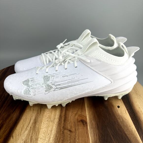 Under Armour Blur Smoke 2.0 MC Football White Silver 3027978-101 Men\'s Size 8.5 main image 4